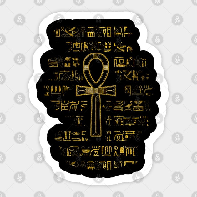 Gold Egyptian Ankh Cross symbol Sticker by Nartissima